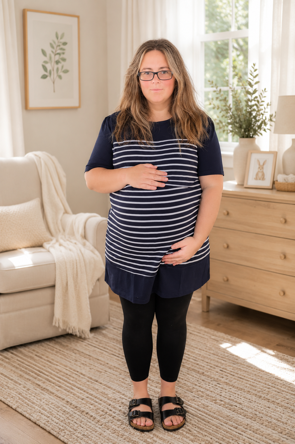 Shannon Maternity & Breastfeeding Tee - Blue