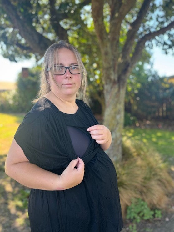 Bailey Maternity & Breastfeeding Top - Black