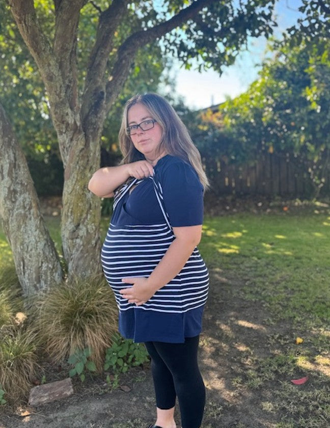 Shannon Maternity & Breastfeeding Tee - Blue