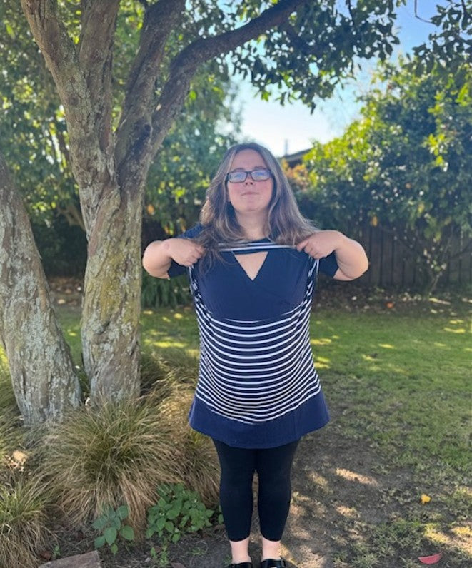 Shannon Maternity & Breastfeeding Tee - Blue