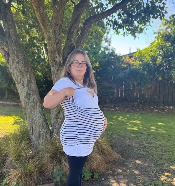 Shannon Maternity & Breastfeeding Tee - White