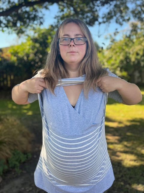 Shannon Maternity & Breastfeeding Tee - Grey