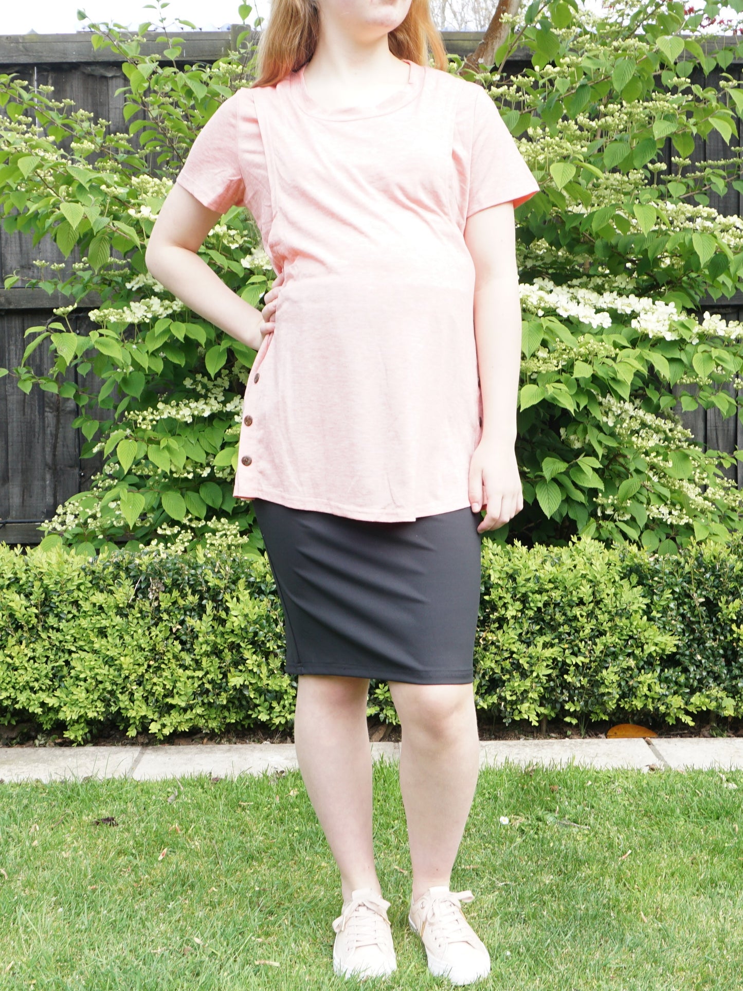 Maia Maternity & Breastfeeding Tee - Rose