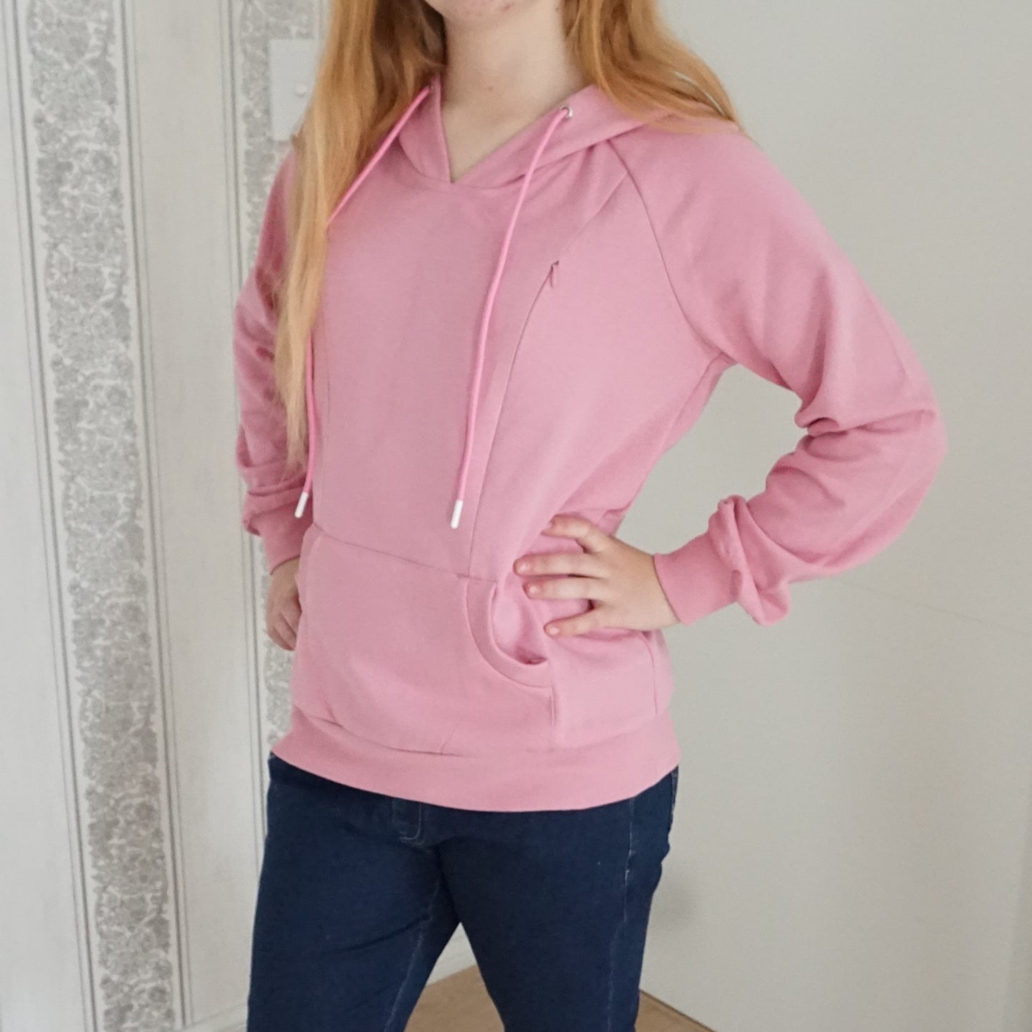 Becca Maternity & Breastfeeding Hoodie - Coconut Ice