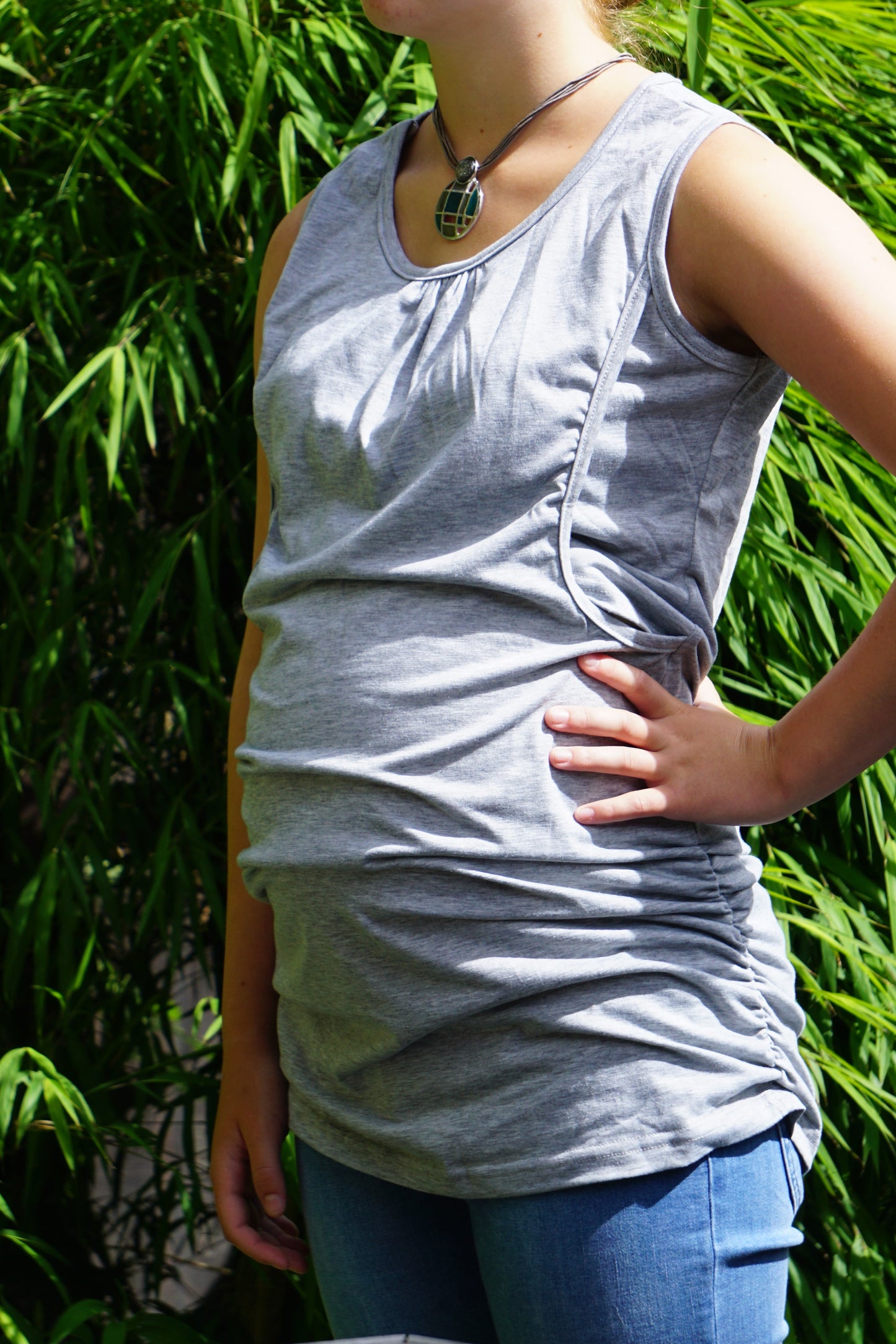 Eva Maternity & Breastfeeding Tank - Grey