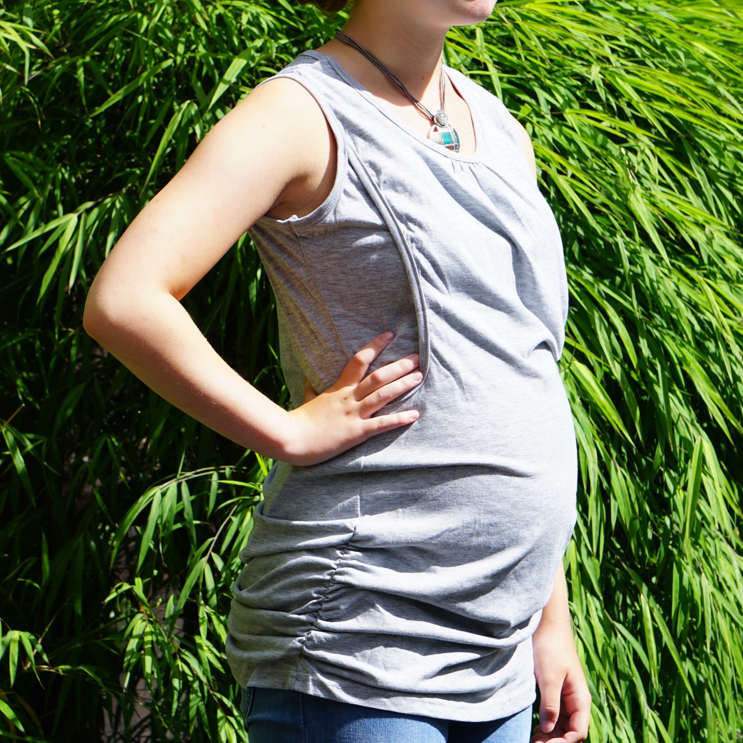 Eva Maternity & Breastfeeding Tank - Grey