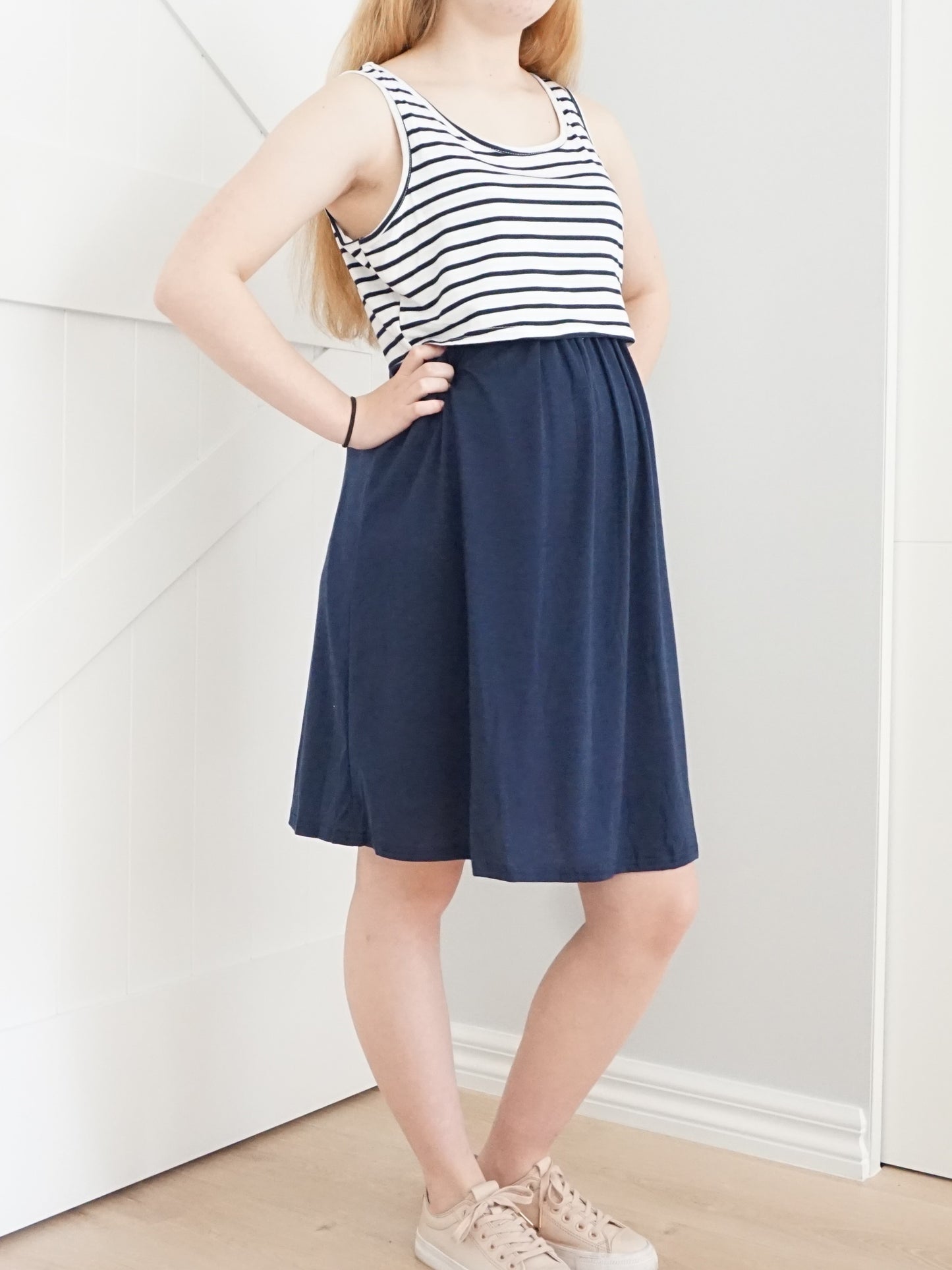 Lara Sleeveless Maternity Dress - Navy