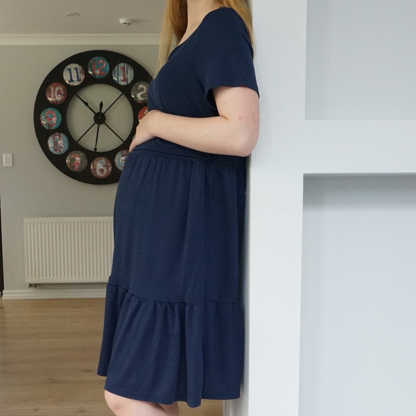 Siena Maternity Dress - Navy