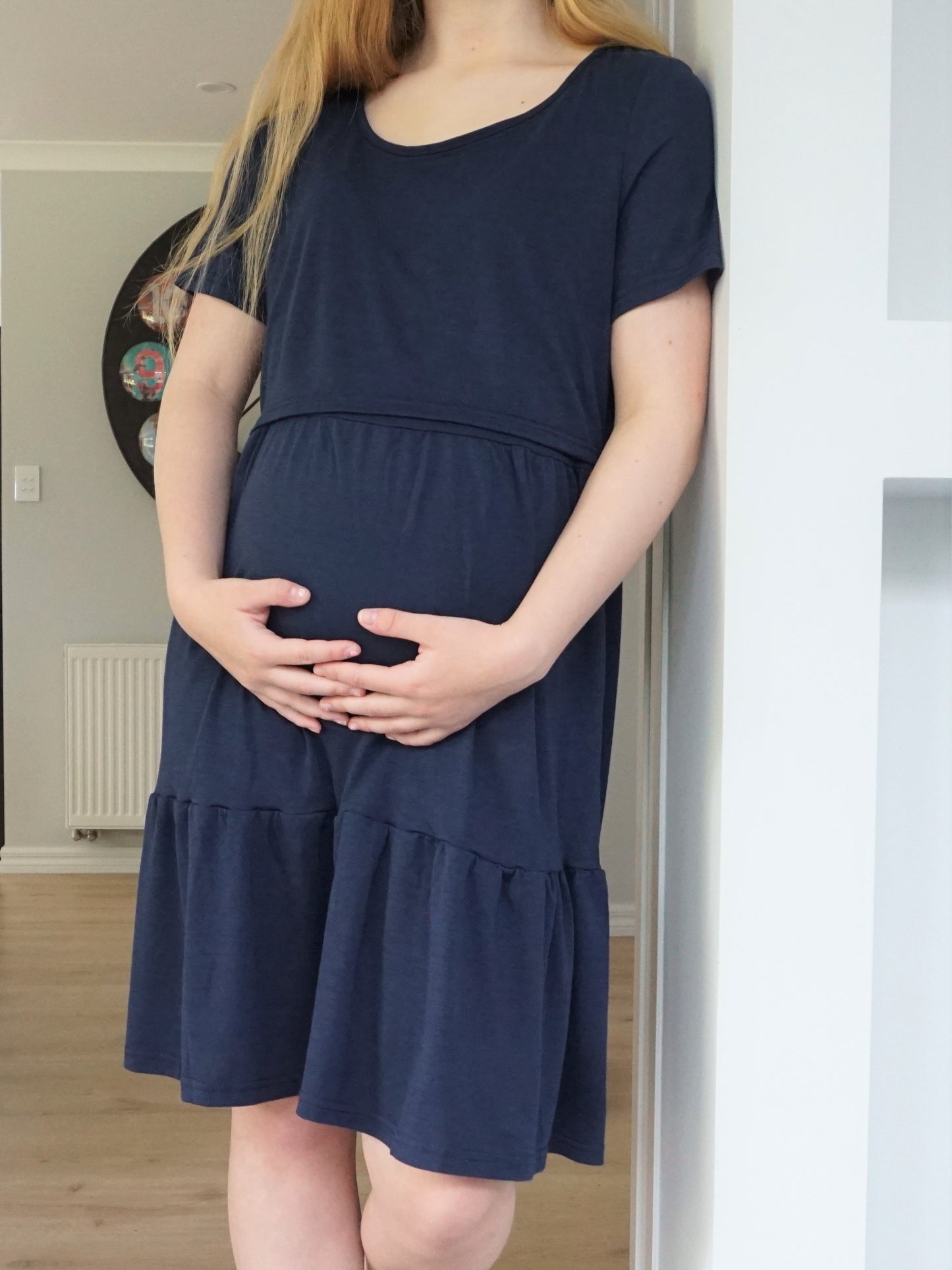 Siena Maternity Dress - Navy