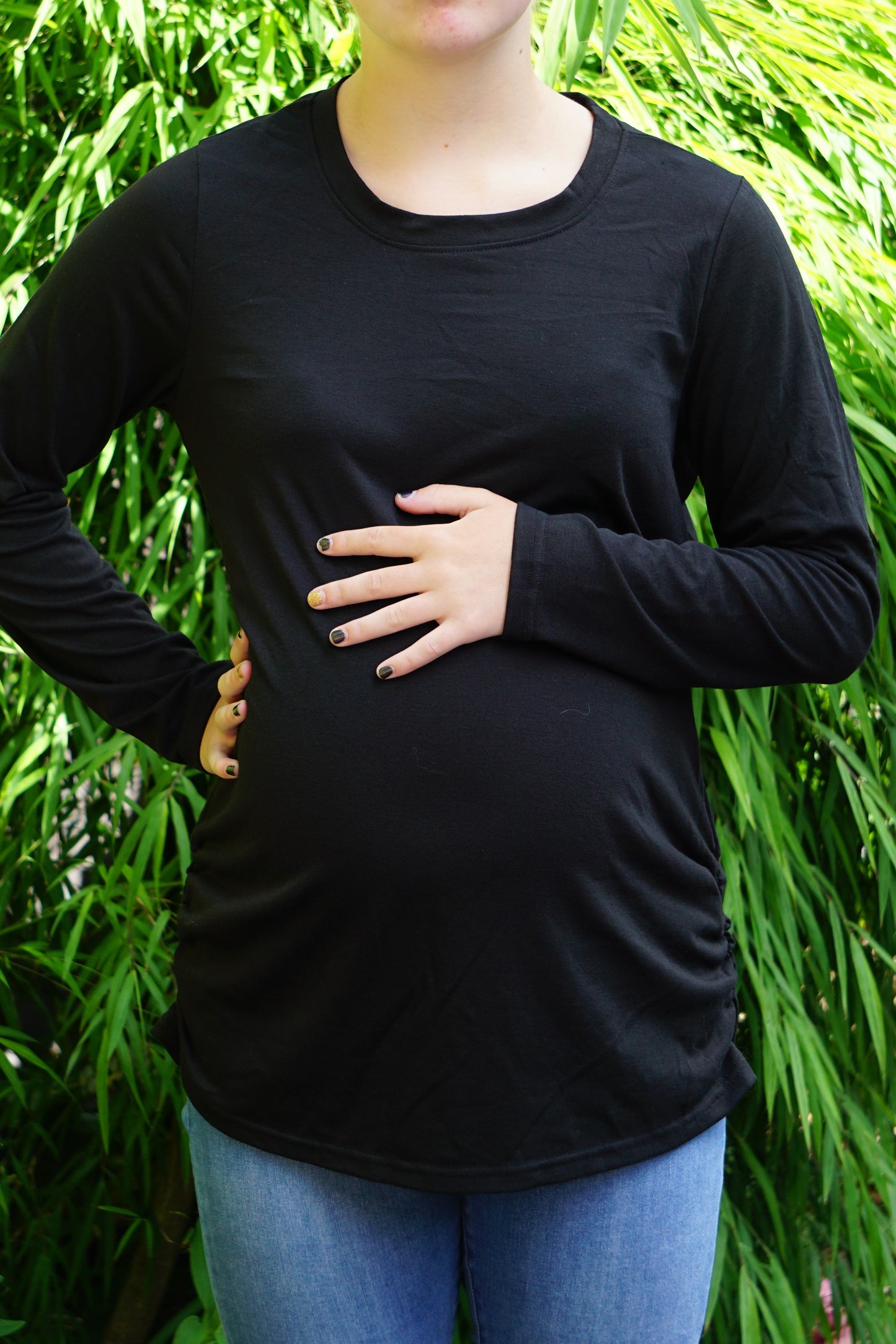 Windsor Maternity Layering Tee - Black