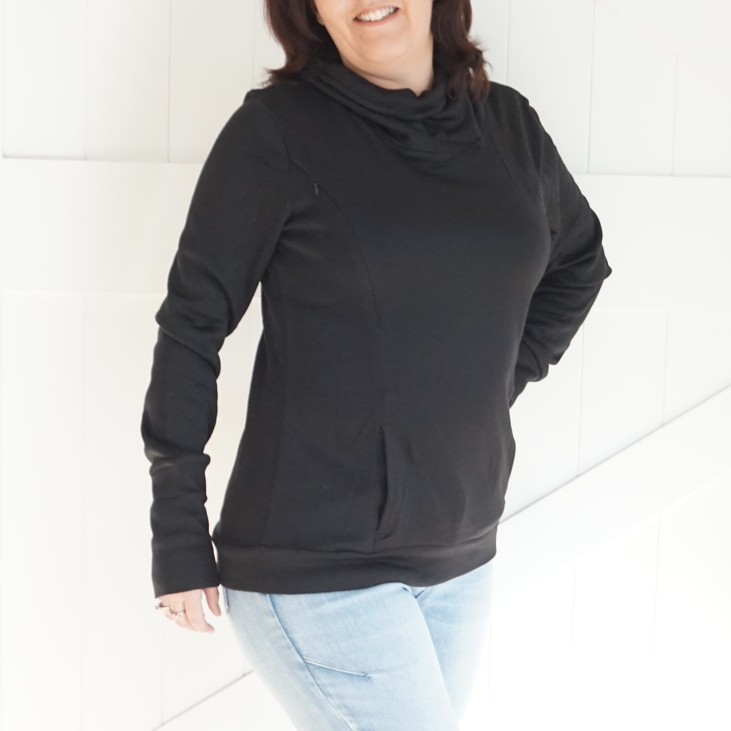 Zoey Maternity & Breastfeeding Fleece Hoodie - Black