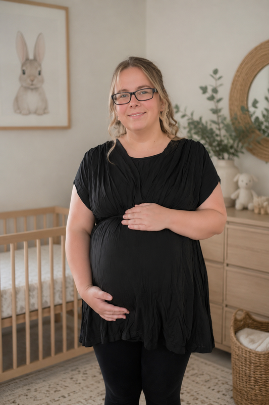 Bailey Maternity & Breastfeeding Top - Black