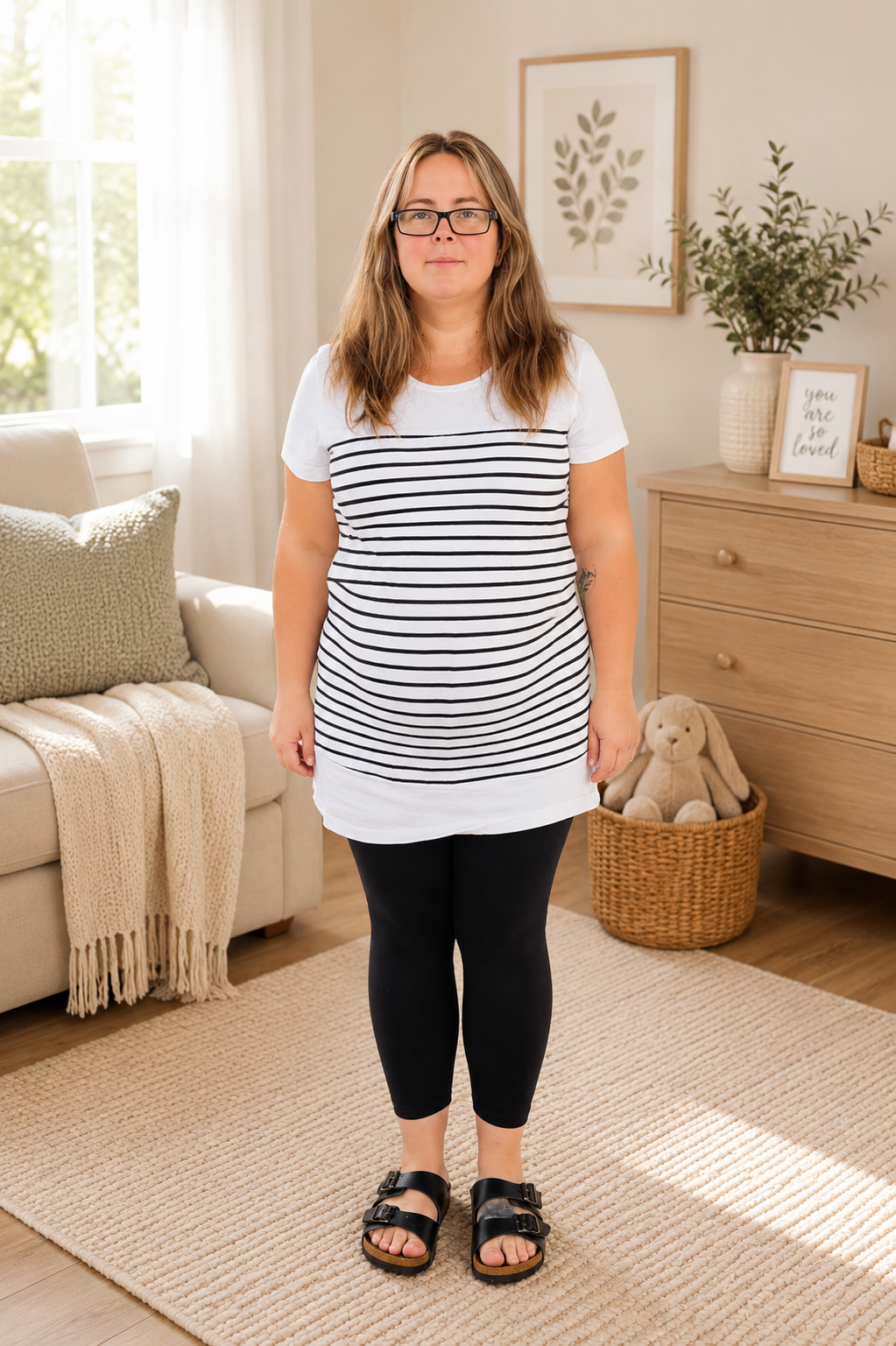 Shannon Maternity & Breastfeeding Tee - White