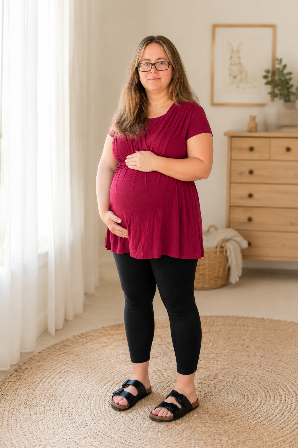 Bailey Maternity & Breastfeeding Top - Red