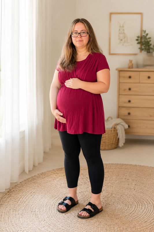 Bailey Maternity & Breastfeeding Top - Red